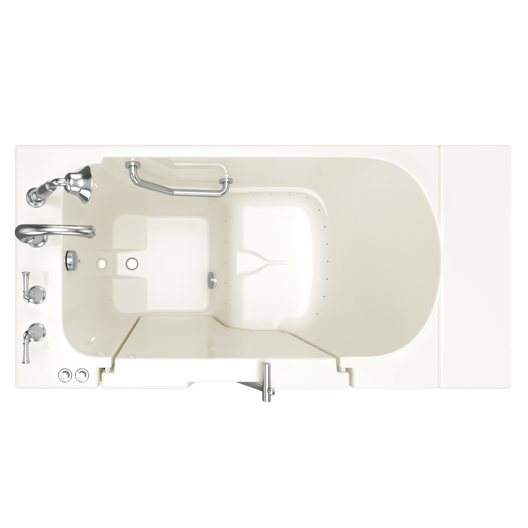 Gelcoat Value Series 30 x 52  Inch Walk in Tub With Air Spa System   Left Hand Drain With Faucet WIB LINEN
